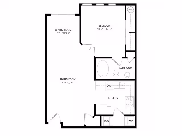 1 Bed • 1 Bath 2006 floor plan